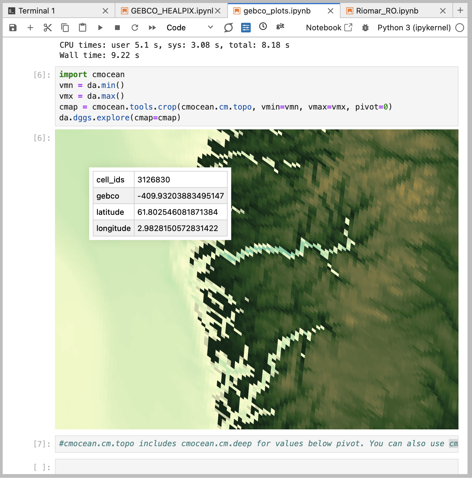 GEBCO DGGS-transformed visualisation with xdggs and lonboard