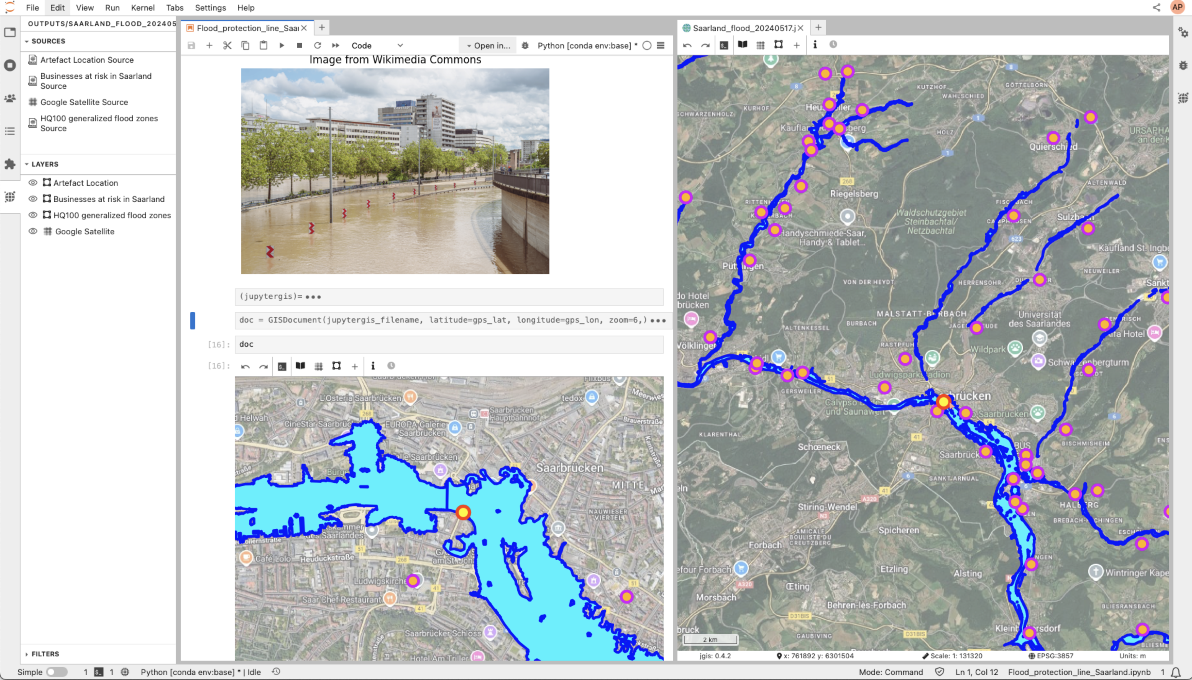 Hamburg Urban Data Poral for flood analysis